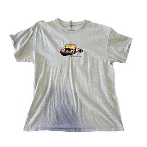 Wyoming Embroidered Graphic Tee Western Americana Gray Large